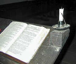 lectern and candle